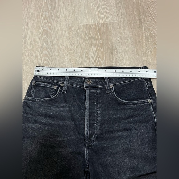 Agolde Riley High Rise Crop Black Jeans Panoramic - Picture 7 of 14